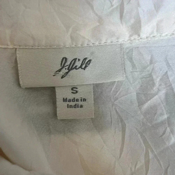 J.Jill Cream Long Sleeve V Neck 100% Silk Sz S - Picture 6 of 9